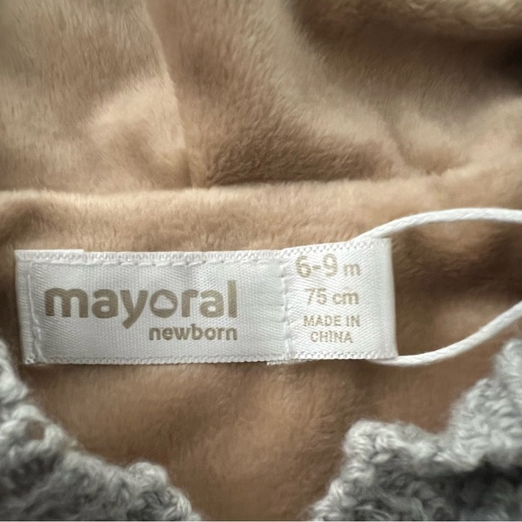 NWT! Mayoral Lined Cardigan / Pram Coat, Color Grey, Size 6-9M - Picture 3 of 8